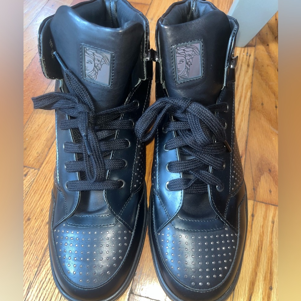 Versace studded high top sneakers